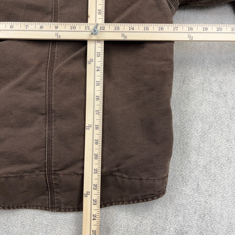 Vintage Carhartt Youth Small Brown Sherpa Lined Hooded C95 DKB Boys Chore Winter - Picture 10 of 12
